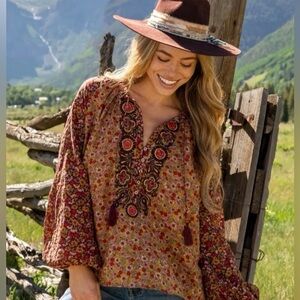 Natural Life Camille Bohemian Blouse and skirt set - Multicolor (Medium)